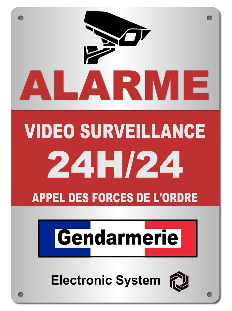 Panneau PVC Gendarmerie 20*14 cm - Effet Alu Brossé 
