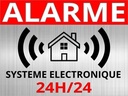 Stickers Alarme 24h/24h - Lot de 8 Autucollants Dissuafifs - Effet Alu Brossé -  8 x 6 Cm