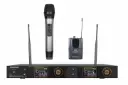 Ensemble double UHF avec 1 microphone à main et 1 micro-cravate