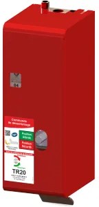 TREUIL modulaire certifié NF livré sans module - DAC/DCM à relâchement de câble capôt métallique rouge levier de déclenchement zingué avec manivelle sous capot