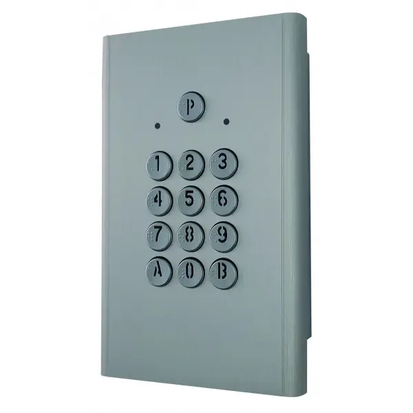 Clavier codé Haussmann compact - 2 relais - Pose en encastrement - Finition argent