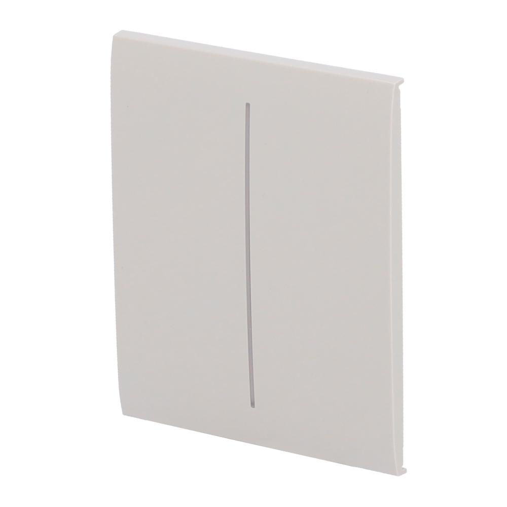 Panneau tactile pour double interrupteur d'éclairage  - Compatible avec AJ-LIGHTCORE-2G - Rétro-éclairage LED - Panneau tactile central sans contact - Couleur huître - Ajax - LightSwitch CenterButton