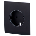 Cache-prise central pour prise de base de type F - Compatible avec AJ-OUTLETCORE-BASIC - Protection contre la poussière, les éclaboussures et les objets - Pas de contrôle de la consommation - Pas de télécommande  - Couleur noir