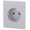 Cache-prise central pour prise intelligente de type E - Compatible avec AJ-OUTLETCORE-SMART-E - Indicateur LED de l'état de la prise et de la consommation d'énergie - Bouton tactile pour la commande manuelle - Rétro alimentation LED - Couleur brouillard