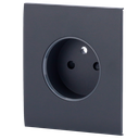 Cache-prise central pour prise intelligente de type E - Compatible avec AJ-OUTLETCORE-SMART-E - Indicateur LED de l'état de la prise et de la consommation d'énergie - Bouton tactile pour la commande manuelle - Rétro alimentation LED - Couleur graphite