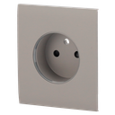 Cache-prise central pour prise intelligente de type E - Compatible avec AJ-OUTLETCORE-SMART-E - Indicateur LED de l'état de la prise et de la consommation d'énergie - Bouton tactile pour la commande manuelle - Rétro alimentation LED - Couleur Gris