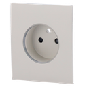 Cache-prise central pour prise intelligente de type E - Compatible avec AJ-OUTLETCORE-SMART-E - Indicateur LED de l'état de la prise et de la consommation d'énergie - Bouton tactile pour la commande manuelle - Rétro alimentation LED - Couleur huître