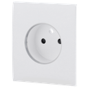 Cache-prise central pour prise intelligente de type E - Compatible avec AJ-OUTLETCORE-SMART-E - Indicateur LED de l'état de la prise et de la consommation d'énergie - Bouton tactile pour la commande manuelle - Rétro alimentation LED - Couleur blanche