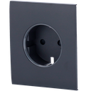Cache-prise central pour fiche intelligente de type F - Compatible avec AJ-OUTLETCORE-SMART - Indicateur LED de l'état de la prise et de la consommation d'énergie - Bouton tactile pour la commande manuelle - Rétro alimentation LED - Couleur graphite