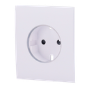 Cache-prise central pour prise de base de type F - Compatible avec AJ-OUTLETCORE-BASIC - Protection contre la poussière, les éclaboussures et les objets - Pas de contrôle de la consommation - Pas de télécommande  - Couleur blanche