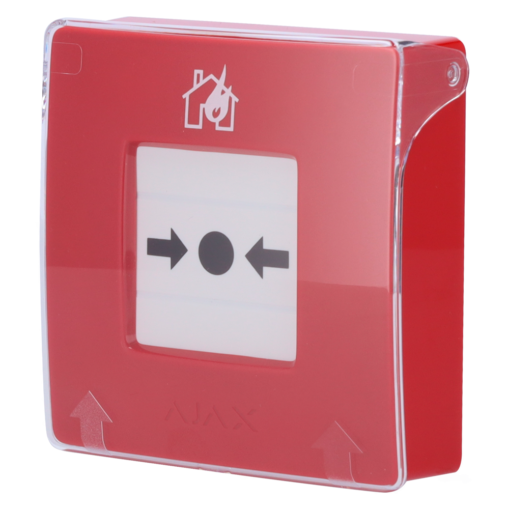 Bouton d'alarme incendie manuel rouge - Certificación EN 54-11:2001/A1:2005 - Bouton d'alarme incendie ou activateur de scénario - Compatible avec la fonction d'alarme interconnectée - Transmission de l'alarme à l'ARC  - Alimentation 2 piles CR123A
