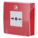 Bouton d'alarme incendie manuel rouge - Certificación EN 54-11:2001/A1:2005 - Bouton d'alarme incendie ou activateur de scénario - Compatible avec la fonction d'alarme interconnectée - Transmission de l'alarme à l'ARC  - Alimentation 2 piles CR123A