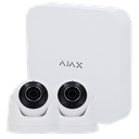 Kit de vidéosurveillance Ajax - Enregistreur Ajax de 8 canaux   - 2 caméras Turret de 5 Mpx Ajax - LED IR Portée 50m, PoE 802.3at - Avec l'intelligence artificielle - Compatible avec ONVIF/RTSP