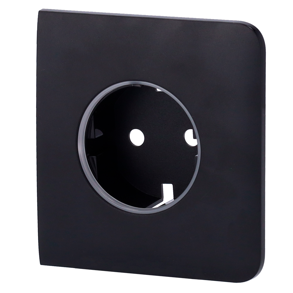 Tapa lateral para enchufe básico tipo F - Compatible con AJ-OUTLETCORE-BASIC - Protección contra polvo, salpicaduras, objetos - Sin monitorizacion de consumo - Sin control remoto  - Color negro