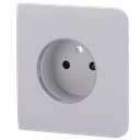 Cache-prise latéral pour fiche intelligente de type E - Compatible avec AJ-OUTLETCORE-SMART-E - Indicateur LED de l'état de la prise et de la consommation d'énergie - Bouton tactile pour la commande manuelle - Rétro alimentation LED - Couleur brouillard