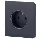 Cache-prise latéral pour fiche intelligente de type E - Compatible avec AJ-OUTLETCORE-SMART-E - Indicateur LED de l'état de la prise et de la consommation d'énergie - Bouton tactile pour la commande manuelle - Rétro alimentation LED - Couleur graphite