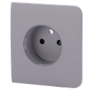 Cache-prise latéral pour fiche intelligente de type E - Compatible avec AJ-OUTLETCORE-SMART-E - Indicateur LED de l'état de la prise et de la consommation d'énergie - Bouton tactile pour la commande manuelle - Rétro alimentation LED - Couleur Gris
