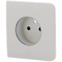 Cache-prise latéral pour fiche intelligente de type E - Compatible avec AJ-OUTLETCORE-SMART-E - Indicateur LED de l'état de la prise et de la consommation d'énergie - Bouton tactile pour la commande manuelle - Rétro alimentation LED - Couleur huître