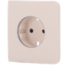 Cache-prise latéral pour fiche intelligente de type F - Compatible avec AJ-OUTLETCORE-SMART - Indicateur LED de l'état de la prise et de la consommation d'énergie - Bouton tactile pour la commande manuelle - Rétro alimentation LED - Couleur ivoire