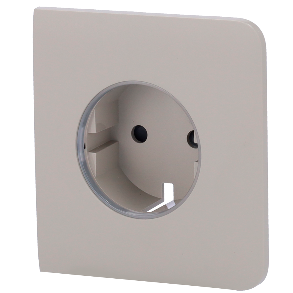 Cache-prise latéral pour fiche intelligente de type F - Compatible avec AJ-OUTLETCORE-SMART - Indicateur LED de l'état de la prise et de la consommation d'énergie - Bouton tactile pour la commande manuelle - Rétro alimentation LED - Couleur olive