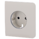 Cache-prise latéral pour fiche intelligente de type F - Compatible avec AJ-OUTLETCORE-SMART - Indicateur LED de l'état de la prise et de la consommation d'énergie - Bouton tactile pour la commande manuelle - Rétro alimentation LED - Couleur huître