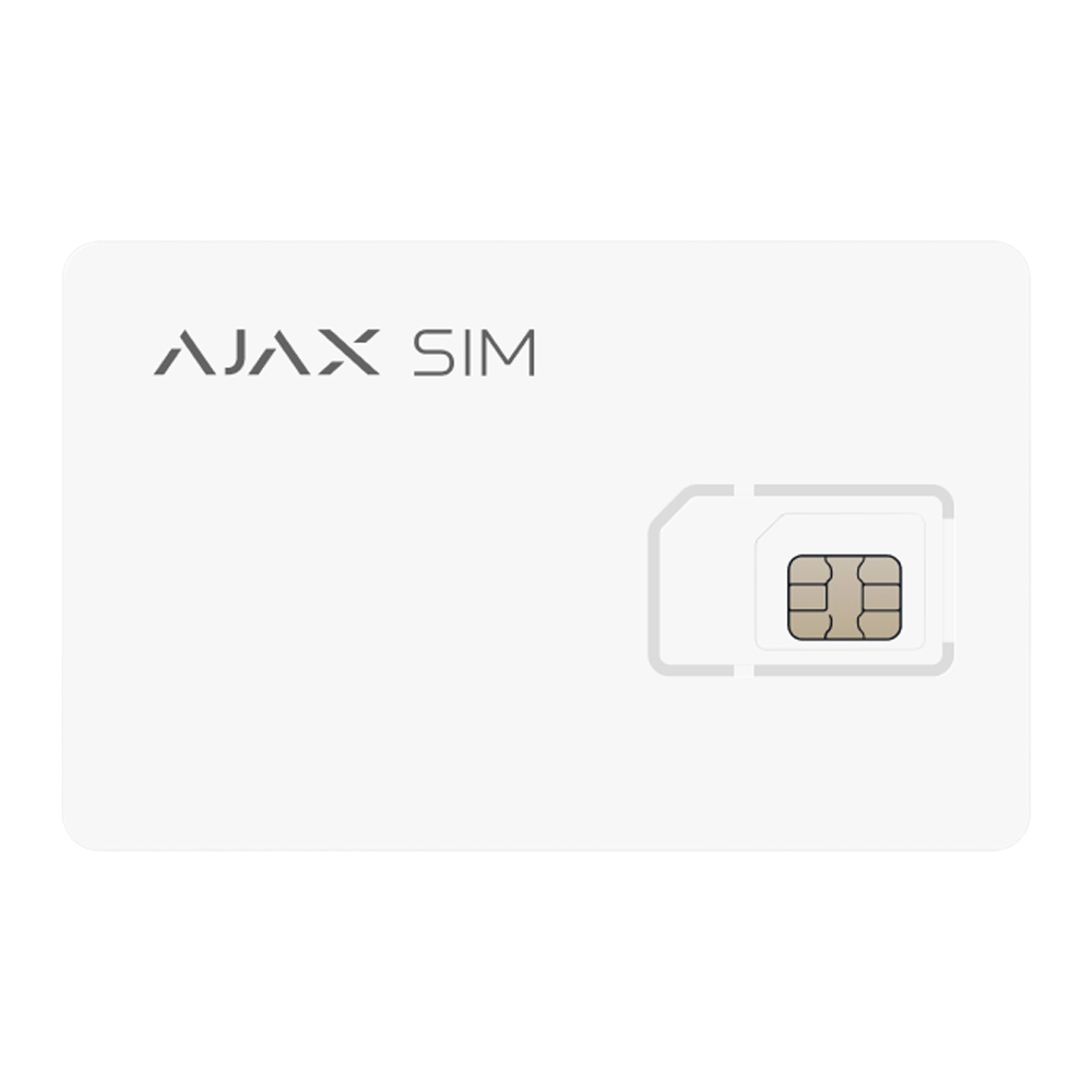 Tarjeta SIM Ajax - GlobalSIM Multioperador - 2G/3G/4G (LTE) - Tarifa plana de datos - Compatible únicamente con paneles Ajax Hub - Selección automática de la red más potente