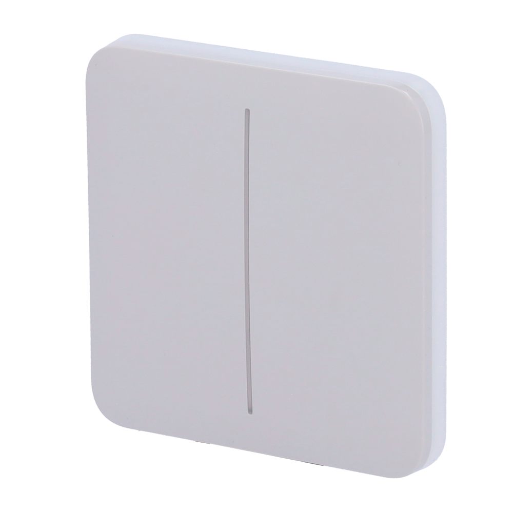 Panneau tactile pour double interrupteur d'éclairage  - Compatibilité avec AJ-LIGHTCORE-2G - Rétro-éclairage LED - Clavier tactile sans contact - Couleur brouillard - Ajax - LightSwitch SoloButton