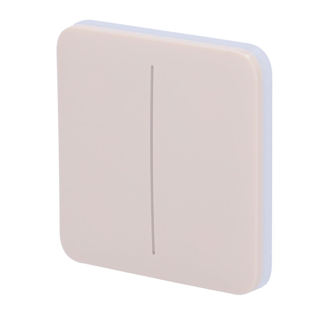 Panneau tactile pour double interrupteur d'éclairage  - Compatibilité avec AJ-LIGHTCORE-2G - Rétro-éclairage LED - Clavier tactile sans contact - Couleur ivoire - Ajax - LightSwitch SoloButton