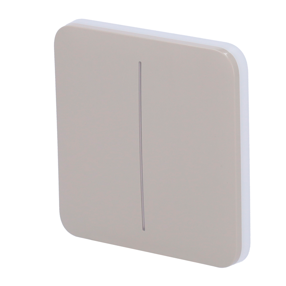 Panneau tactile pour double interrupteur d'éclairage  - Compatibilité avec AJ-LIGHTCORE-2G - Rétro-éclairage LED - Clavier tactile sans contact - Couleur olive - Ajax - LightSwitch SoloButton