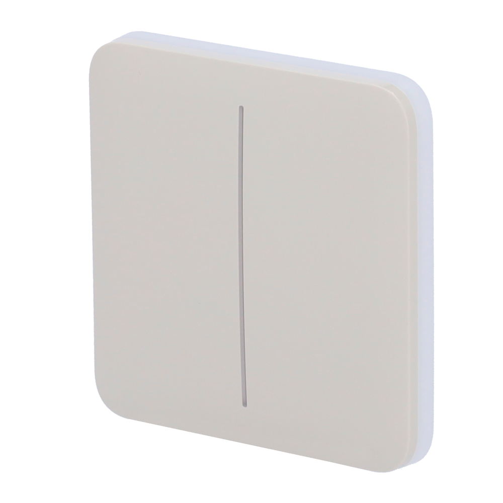 Panneau tactile pour double interrupteur d'éclairage  - Compatibilité avec AJ-LIGHTCORE-2G - Rétro-éclairage LED - Clavier tactile sans contact - Couleur huître - Ajax - LightSwitch SoloButton