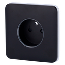 Cache-prise avant pour fiche intelligente de type E - Compatible avec AJ-OUTLETCORE-SMART-E - Indicateur LED de l'état de la prise et de la consommation d'énergie - Bouton tactile pour la commande manuelle - Rétro alimentation LED - Couleur noir