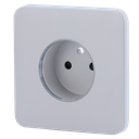 Cache-prise avant pour fiche intelligente de type E - Compatible avec AJ-OUTLETCORE-SMART-E - Indicateur LED de l'état de la prise et de la consommation d'énergie - Bouton tactile pour la commande manuelle - Rétro alimentation LED - Couleur brouillard