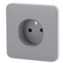 Cache-prise avant pour fiche intelligente de type E - Compatible avec AJ-OUTLETCORE-SMART-E - Indicateur LED de l'état de la prise et de la consommation d'énergie - Bouton tactile pour la commande manuelle - Rétro alimentation LED - Couleur Gris