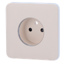 Cache-prise avant pour fiche intelligente de type E - Compatible avec AJ-OUTLETCORE-SMART-E - Indicateur LED de l'état de la prise et de la consommation d'énergie - Bouton tactile pour la commande manuelle - Rétro alimentation LED - Couleur ivoire
