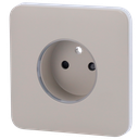 Cache-prise avant pour fiche intelligente de type E - Compatible avec AJ-OUTLETCORE-SMART-E - Indicateur LED de l'état de la prise et de la consommation d'énergie - Bouton tactile pour la commande manuelle - Rétro alimentation LED - Couleur olive