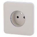 Cache-prise avant pour fiche intelligente de type E - Compatible avec AJ-OUTLETCORE-SMART-E - Indicateur LED de l'état de la prise et de la consommation d'énergie - Bouton tactile pour la commande manuelle - Rétro alimentation LED - Couleur huître