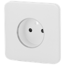 Cache-prise avant pour fiche intelligente de type E - Compatible avec AJ-OUTLETCORE-SMART-E - Indicateur LED de l'état de la prise et de la consommation d'énergie - Bouton tactile pour la commande manuelle - Rétro alimentation LED - Couleur blanche