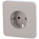 Cache-prise avant pour fiche intelligente de type F - Compatible avec AJ-OUTLETCORE-SMART - Indicateur LED de l'état de la prise et de la consommation d'énergie - Bouton tactile pour la commande manuelle - Rétro alimentation LED - Couleur olive