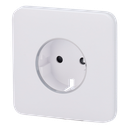 Cache-prise avant pour fiche intelligente de type F - Compatible avec AJ-OUTLETCORE-SMART - Indicateur LED de l'état de la prise et de la consommation d'énergie - Bouton tactile pour la commande manuelle - Rétro alimentation LED - Couleur blanche