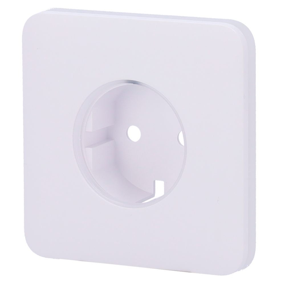 Cache-prise pour fiche de base de type F - Compatible avec AJ-OUTLETCORE-BASIC - Protection contre la poussière, les éclaboussures et les objets - Pas de contrôle de la consommation - Pas de télécommande  - Couleur blanche