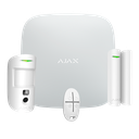 Kit d'alarme professionnelle - Certifié Grade 2 - Communication Ethernet / Wi-Fi / double SIM 4G - Sans fil 868 MHz Jeweller et Wings - Ajax HUB 2 Plus, 1 PIRCAM - 1 Contact magnétique et 1 télécommande