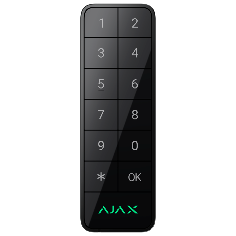 Clavier extérieur IP66/IK08 avec lecteur RFID - Armement/désarmement complet ou groupé - Authentification: codes, lecteur RFID ou Bluetooth - Indication sonore et par LED - Contrôle des scénarios d'automatisation - Certifié Grade 3 - Noir