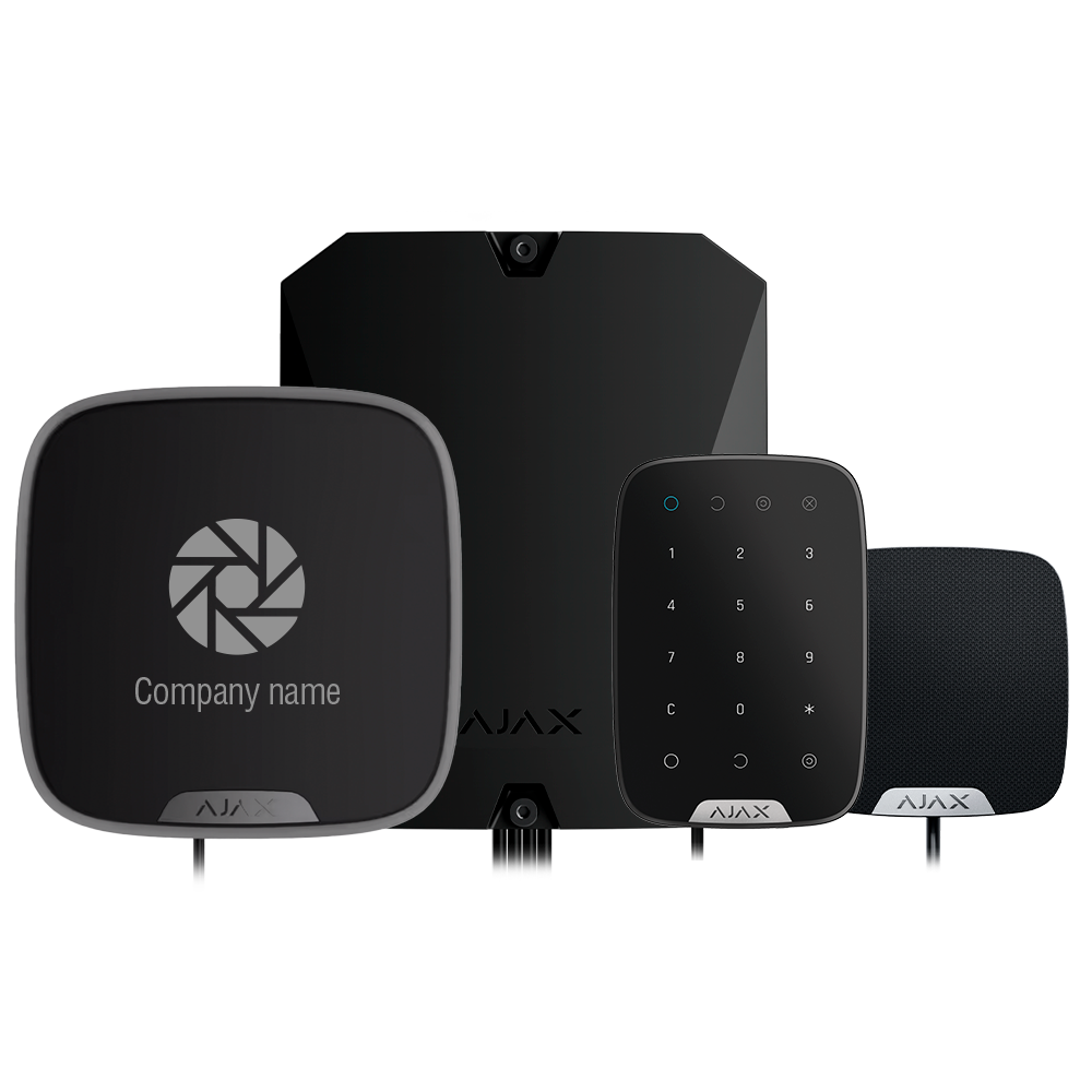 Kit d'alarme professionnelle - Certifié Grade 3 - Communication Ethernet et double SIM 2G - Protocoles Jeweller, Wings et Fibra - Inclus: panneau hybride, clavier, - sirène intérieure, sirène extérieure personnalisable