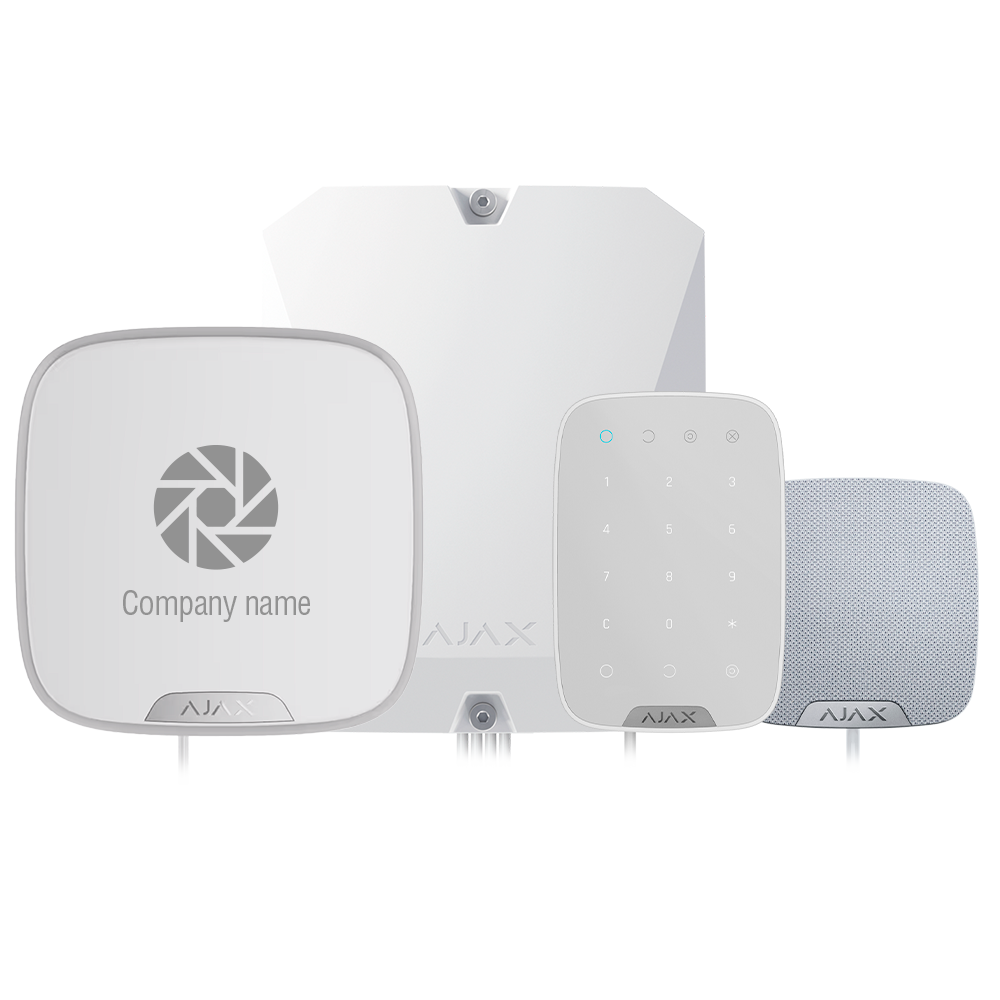 Kit d'alarme professionnelle - Certifié Grade 3 - Communication Ethernet et double SIM 4G - Protocoles Jeweller, Wings et Fibra - Inclus: panneau hybride, clavier, - sirène intérieure, sirène extérieure personnalisable