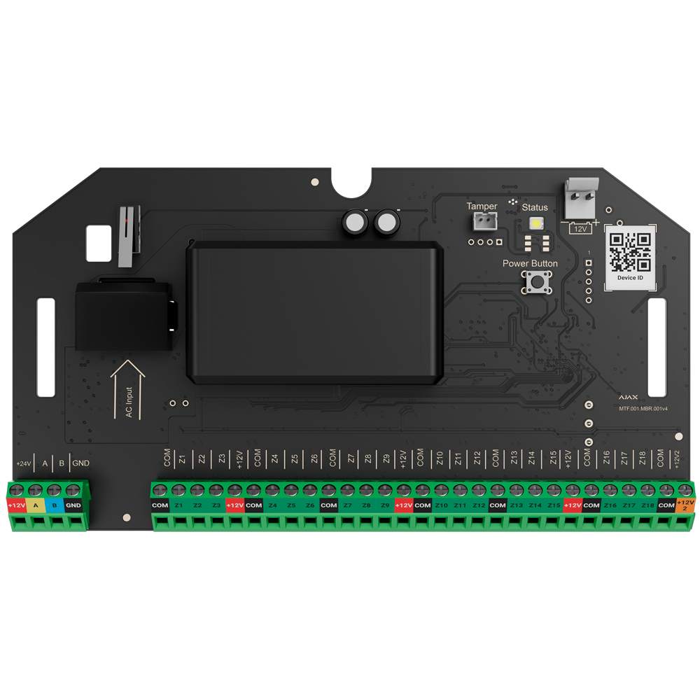 Extenseur de zones câblées Grade 3 - Protocole Fibra - Jusqu'à 18 entrées câblées  - Alarme configurable NF, NO, EOL, 2EOL, 3EOL - Double Bouton anti-sabotage anti-ouverture - Double sortie d'alimentation 12V / 1A