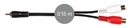 Câble signal d’audio RCA mâle à 2 RCA femelle