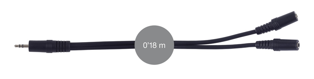 Câble signal d’audio Jack 3'5 mm stéréo mâle à 2 Jack 3'5 mm stéréo femelle