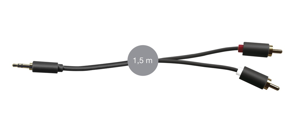 Câble signal d’audio Jack 3'5 mm stéréo mâle à 2 RCA mâle
