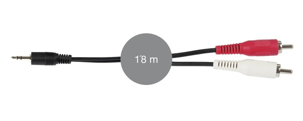Câble signal d’audio Jack 3'5 mm stéréo mâle à 2 RCA mâle