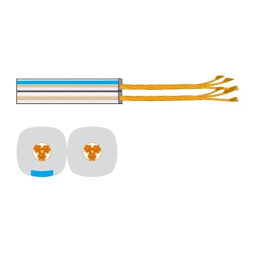 Rouleau de câble haut-parleur à 2 conducteurs